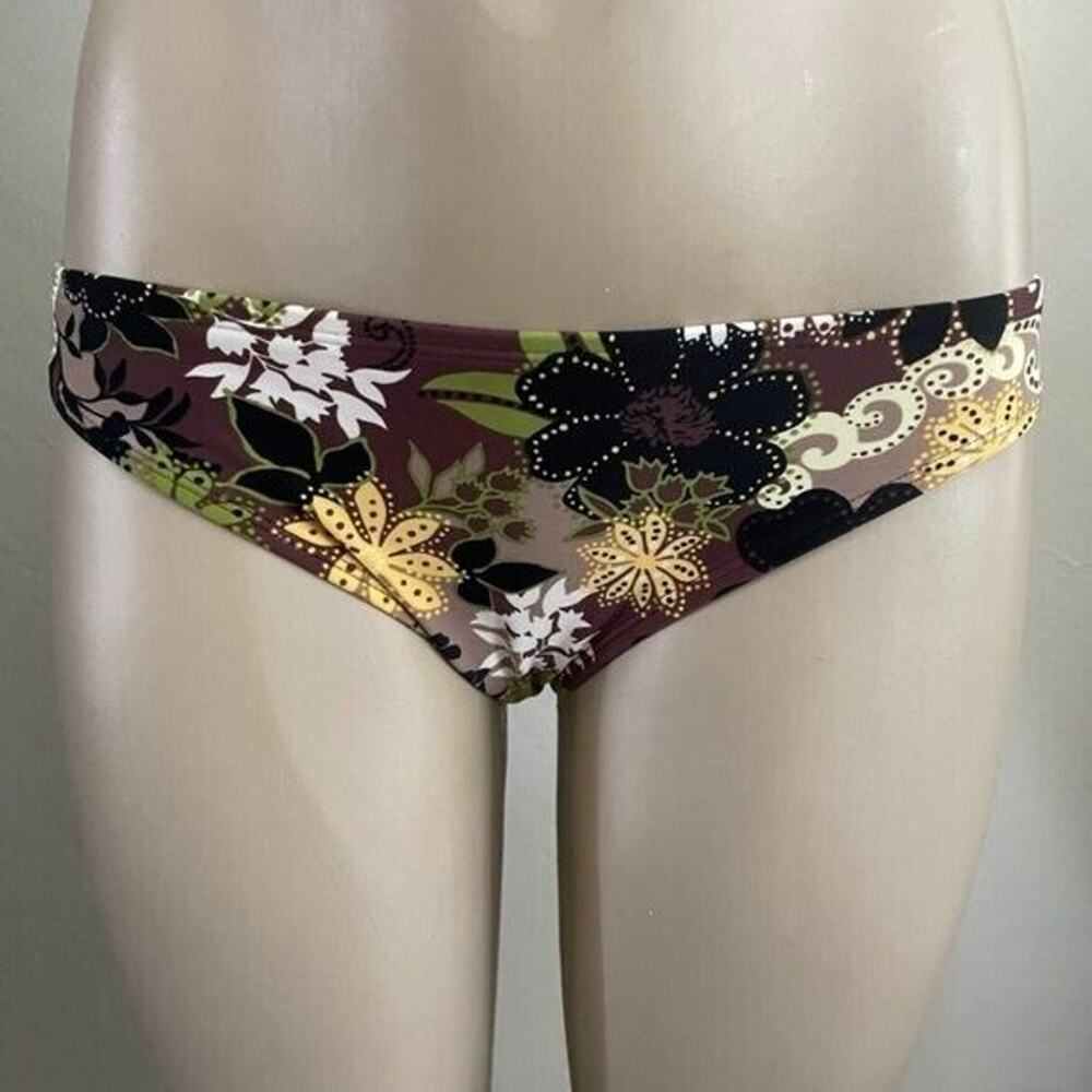 NWOT Athleta Brown Floral Paisley Hipster Bikini Bottoms Size Small